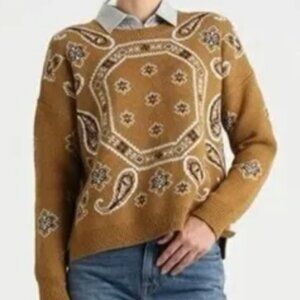 Like New Madewell XS Bandana Print Pullover Sweater